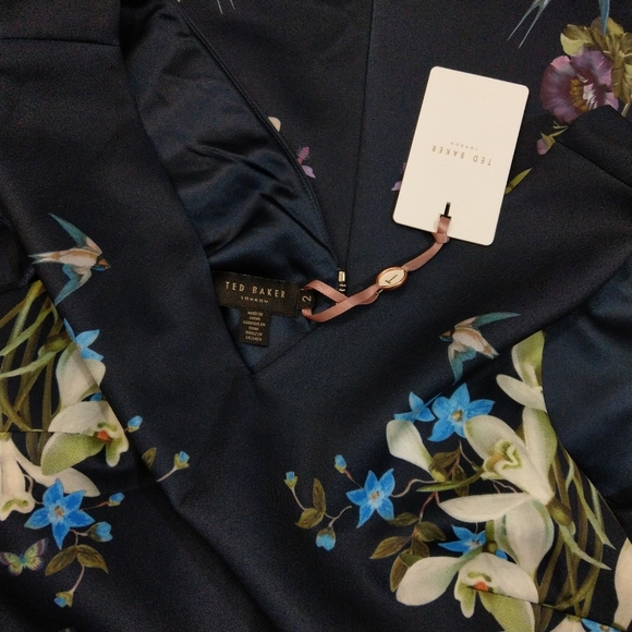 🍒NWT🍒 TED BAKER NAVY PENCIL DRESS - Picture 8 of 9